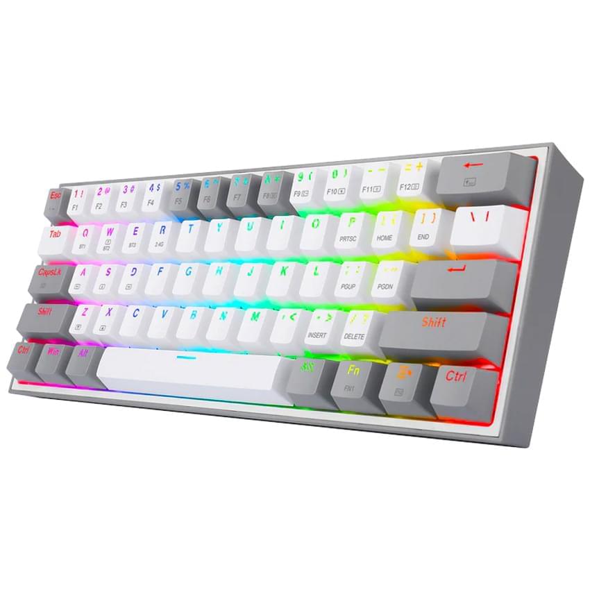 Teclado Redragon Fizz Pro Mecanico Blanco Gris Switch Red